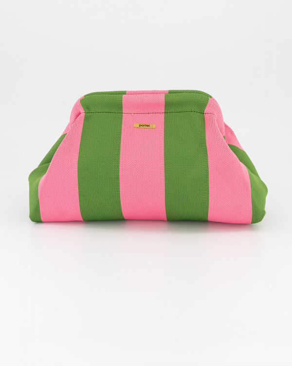 Green & Pink Striped Clutch