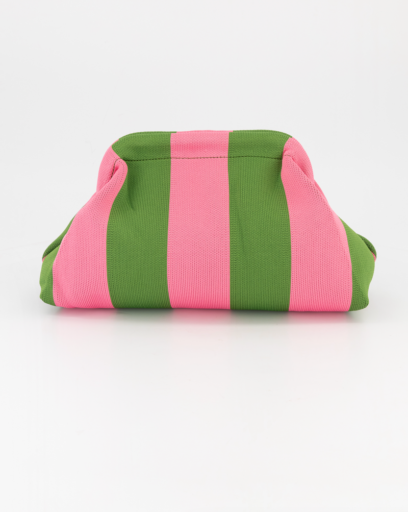 Green & Pink Striped Clutch