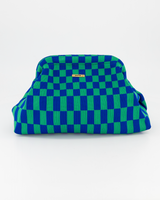 Green & Blue Check Clutch