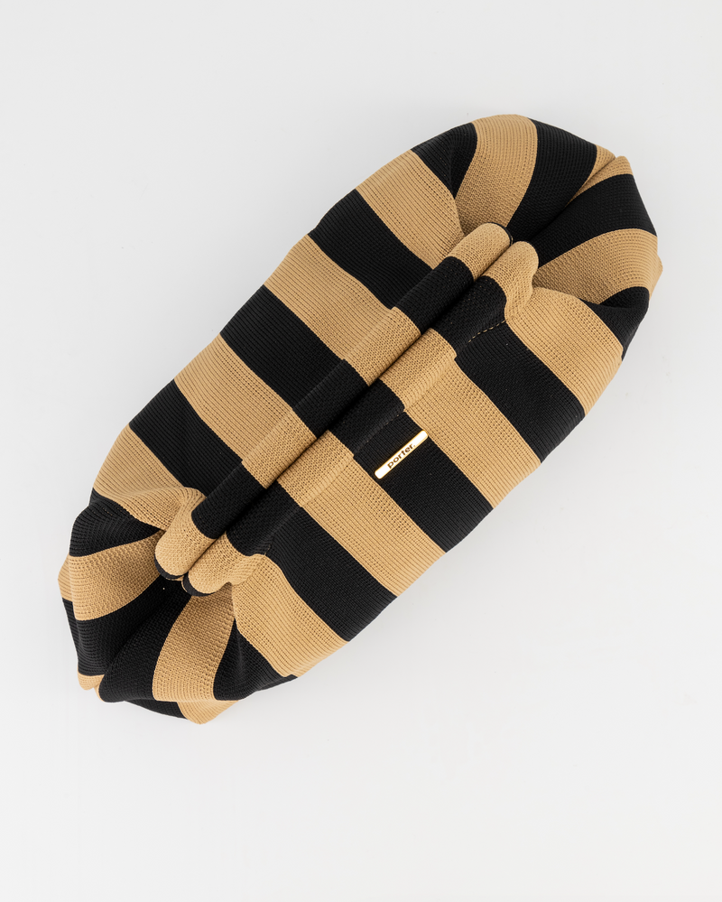 Black & Stone Striped Clutch