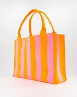 Orange & Pink Striped Tote