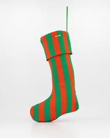 PRE-ORDER Red & Green Striped Christmas Stocking