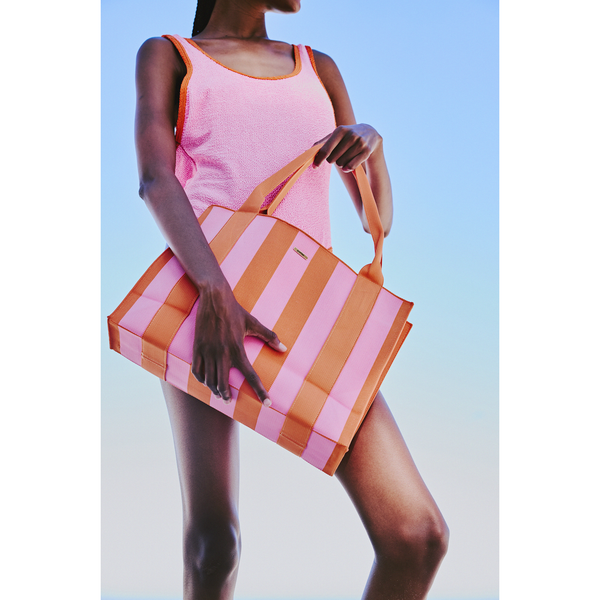 Orange & Pink Striped Tote