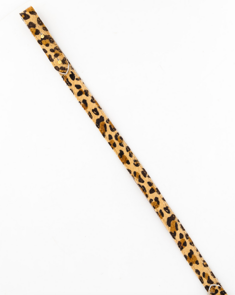 Medium Leather Strap in Cheetah Print