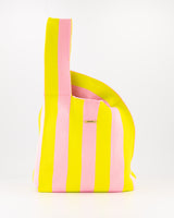 Yellow & Pink Vertical Stripe Shopper