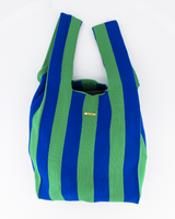 Green & Blue Vertical Stripe Shopper